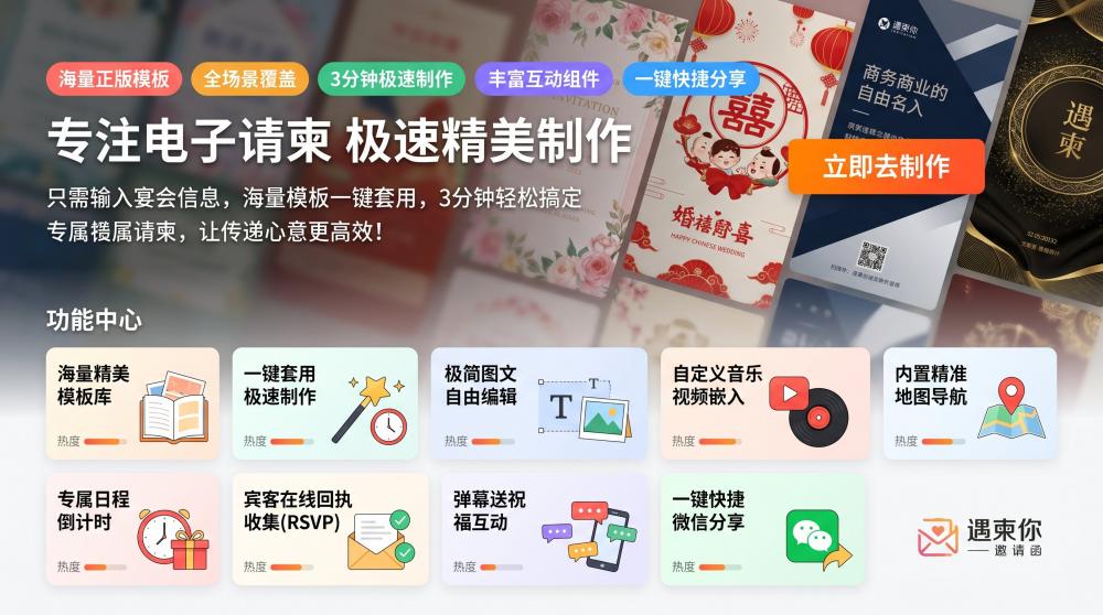 节日电子喜帖怎么选？定制技巧+实用功能拆解，小白也能零难度制作